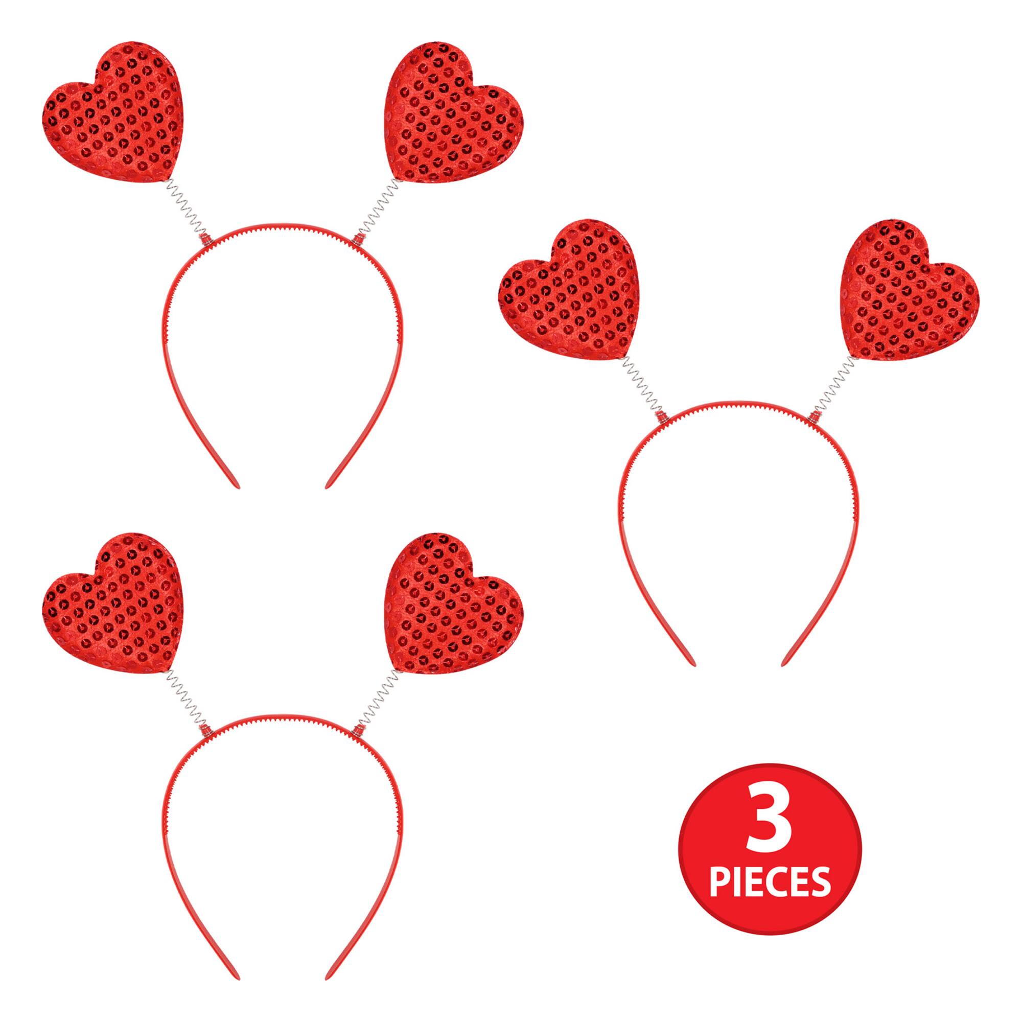Beistle Red Sequined Heart Boppers, 3ct.